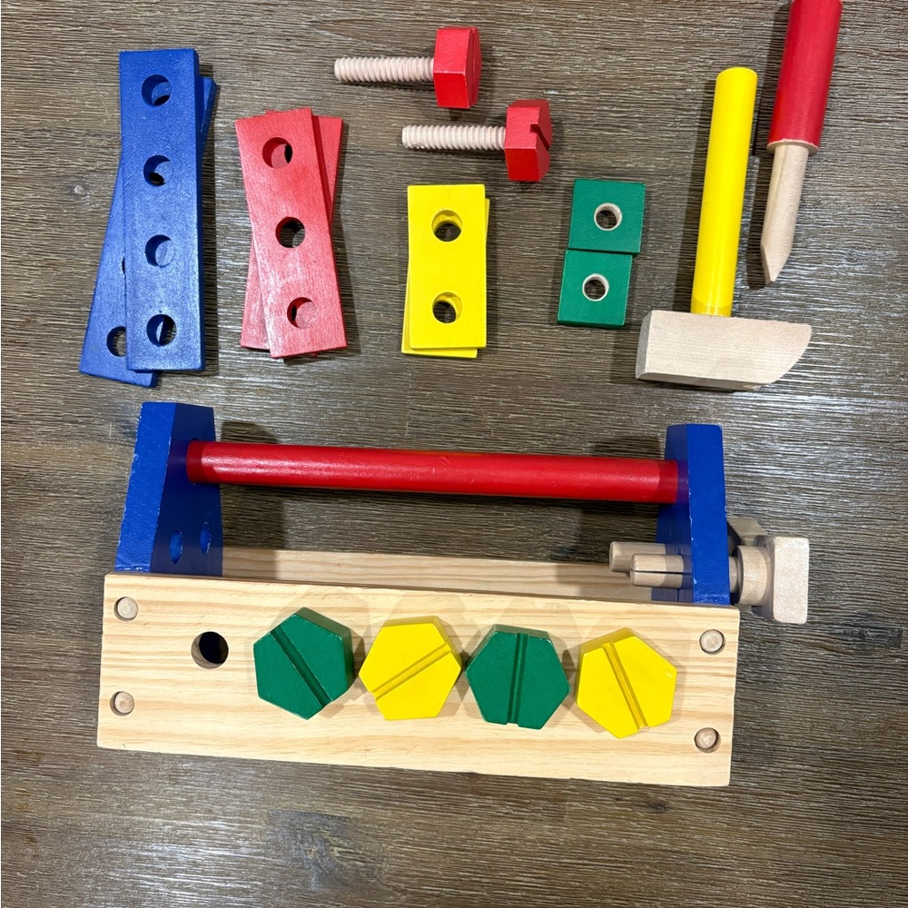Colorful Wooden Tool Set for Kids